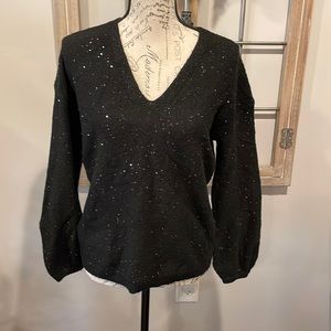 Black sequin sweater LOFT size small